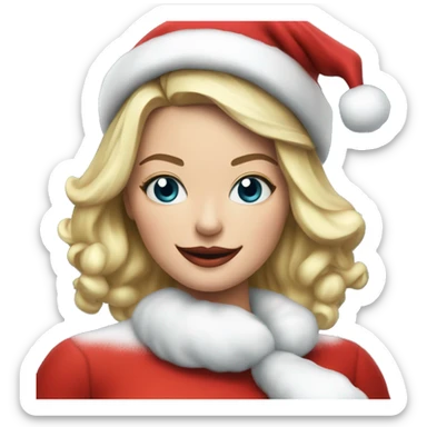 Margot Robbie as santa claus sticker