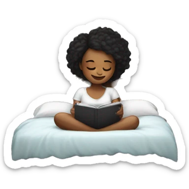 Girl in bed with kindle  sticker