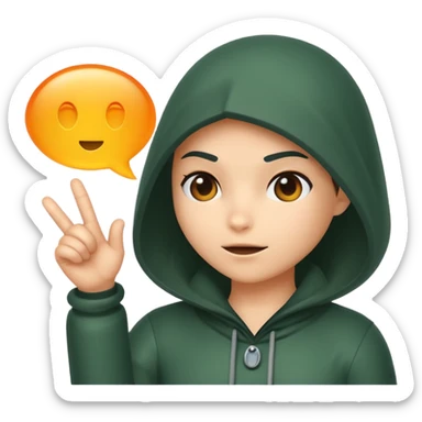 rogue character tapping invisible chat bubble sticker