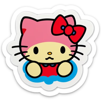 Crying hello kitty sticker
