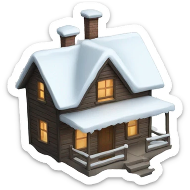 Cozy little house with snow roof sticker