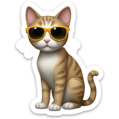Cat with sunglasses sticker