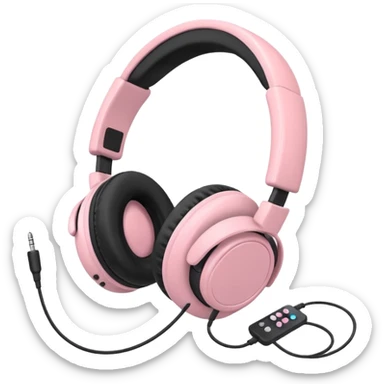 pastel pink headphone with controller  sticker
