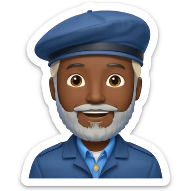 Man with Light Grey Beret – Beard, blue jacket, dark skin.







 sticker