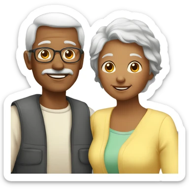 grandparents and grandchild sticker