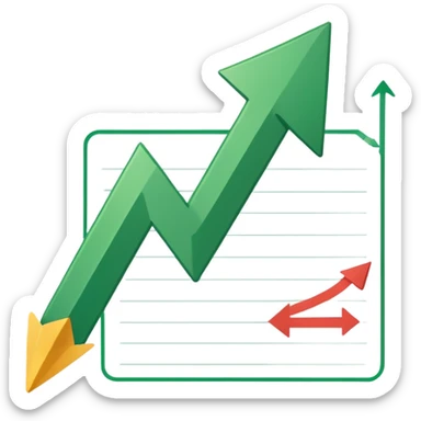 A graphics sheet in which graphic arrow is going up; Said sheet is called "Muscle mass" sticker