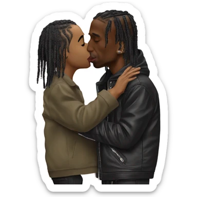 Travis Scott kissing Travis Scott  sticker