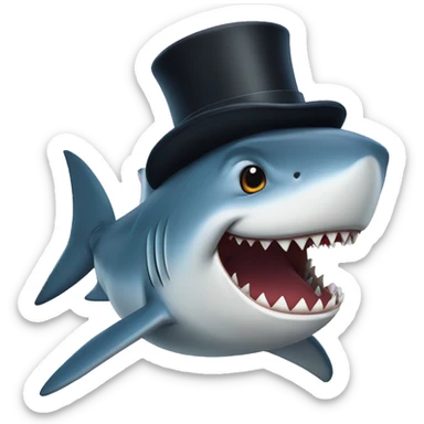 Shark wiht tophat sticker