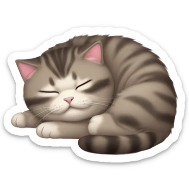 Very very very very very fat kitten sleeping  sticker