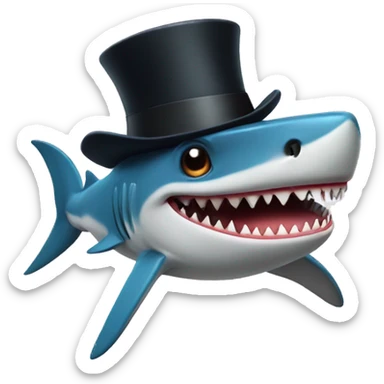 Shark with a top hat sticker
