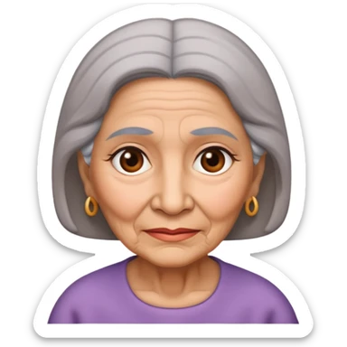 shy old hispanic woman sticker