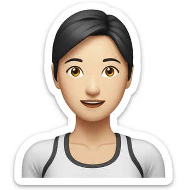 workout asian female sticker