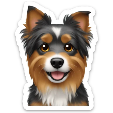 Create a yorkie / mini Aussie mix dog. Mostly orange fur sticker