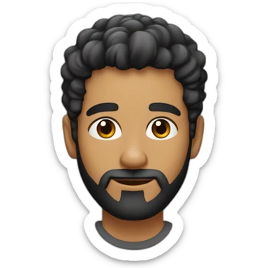 hombre de 26 años cabello corto negro y con canas barba con canas sticker