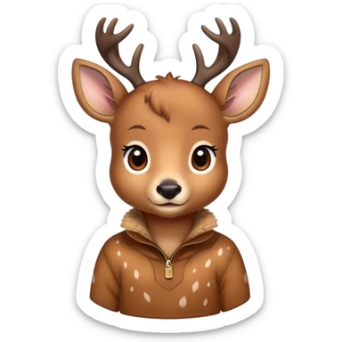 Cute deer is wearing ralph Lauren Pullover  sticker
