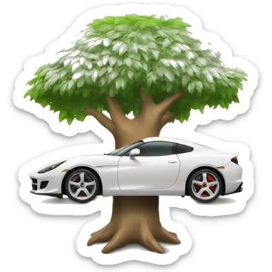 sports car under tree shade sticker
