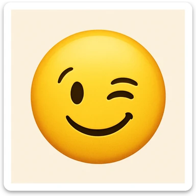yellow emoji with a wink sticker