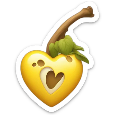 corazón amarillo sticker
