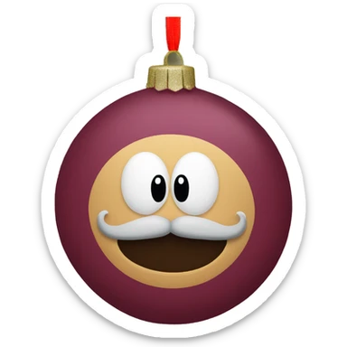 Burgundy Christmas ornament  sticker