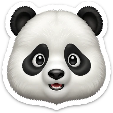 shocked panda bear sticker