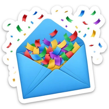 envelope with confetti sticker