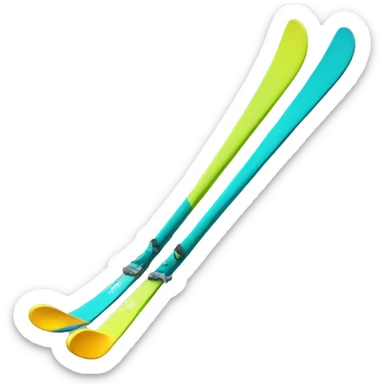 downhill skis sticker