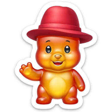 gummy bear wearing a hat sticker