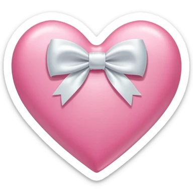 Pink heart with bow sticker