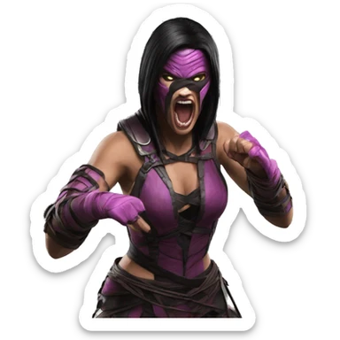 frightened Mileena Mortal Kombat X sticker