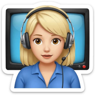 blonde naked woman with large boobs and a hairy vagina on tv sticker