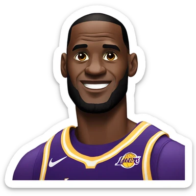 Lebron James in a laker jersey sticker
