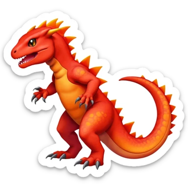 Guilmon-Salandit-Charmeleon-Fakémon-hybrid-creature (full body)  sticker