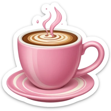 An aesthetic pink cup of coffee sticker