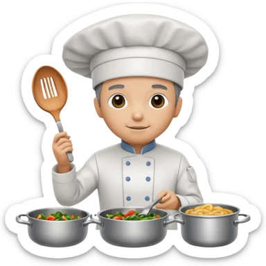 obot chef preparing a gourmet meal sticker