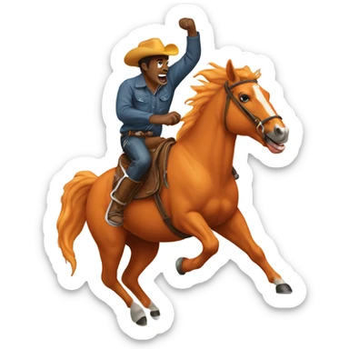 Orange bucking bronco sticker