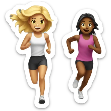 Can you make girl running with a friend  sticker