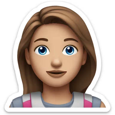 Girl with brown hair and blue eyes drinking pink redbull sticker