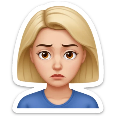 A worried woman sticker