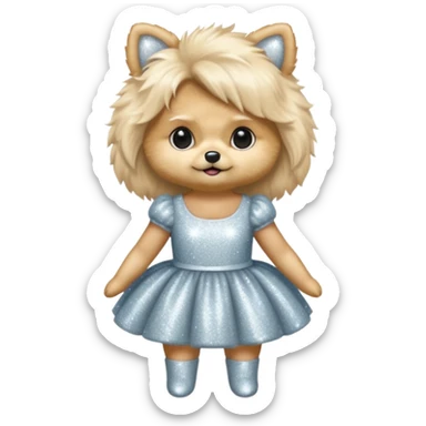 cream pomeranian dressed like taylor swift sticker