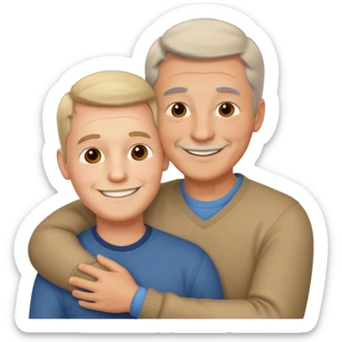 father-in-law and son-in-law hugging sticker