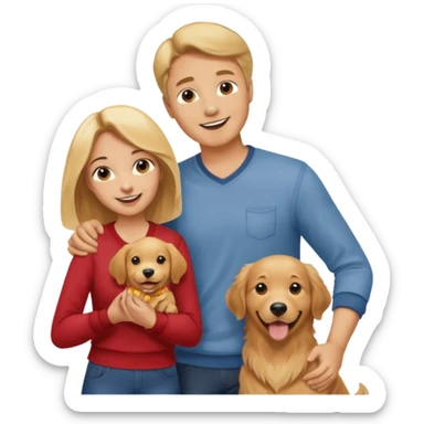 men and woman in doggy sticker