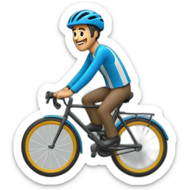 un homme sur un vélo sticker