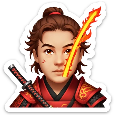Fire-Wielding Samurai sticker