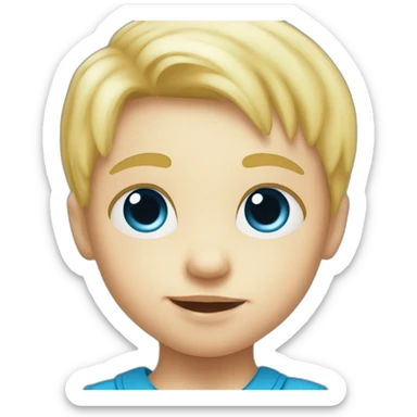 Blond Baby boy blue eyed with toucan sticker
