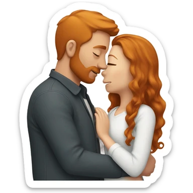 A man with ginger hair kissing a girl with brown hair sticker