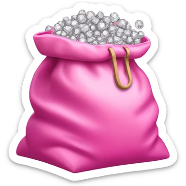 large pink bag full of diamonds sticker