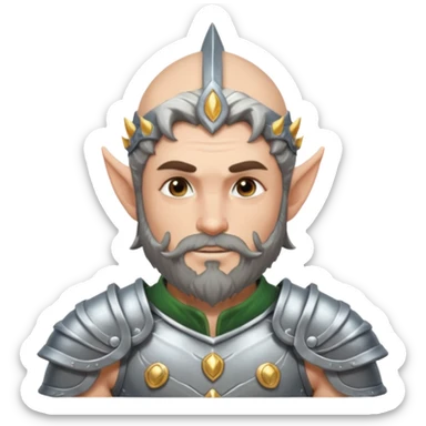 Bearded warrior elf in armor sticker