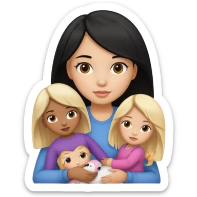 a black hair girl with 1 doll sticker