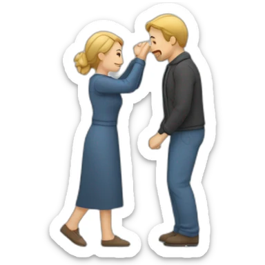 Un homme et une femme en train de faire un calin sticker