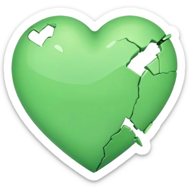 Light green heart break sticker